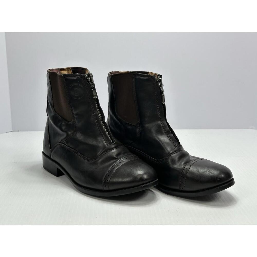 Justin Chocolate Leather Front Zip Jodhpur Paddock Boot‎ PB600JR Womens Size 4D